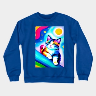 Colorful Cosmic Anime Cat Crewneck Sweatshirt